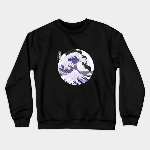 Great Wave Off Kanagawa Eruption Crewneck Sweatshirt by tonylonder